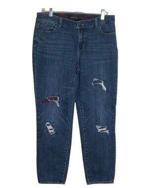 Talbots Plaid Accent Boyfriend Jeans